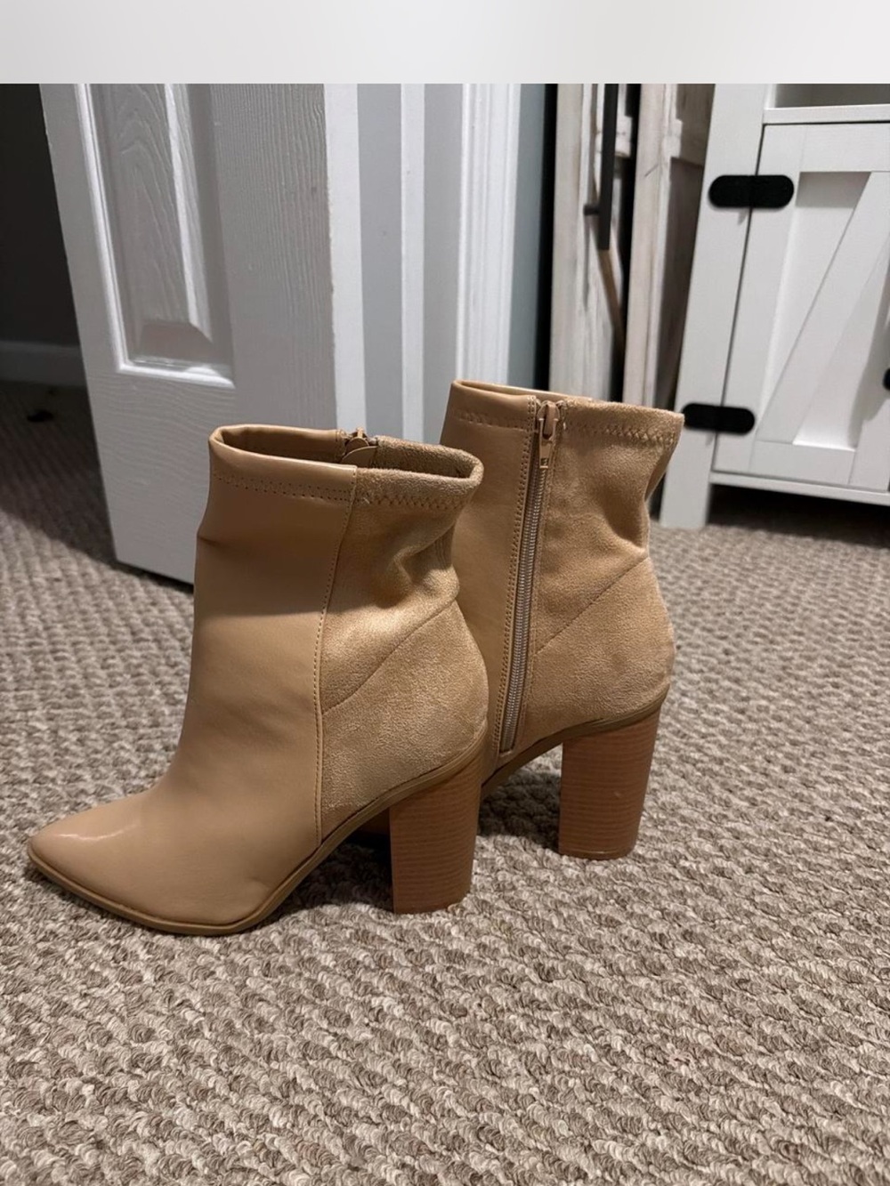 LULUS Classic Neutral Ankle Booties with Block Heel